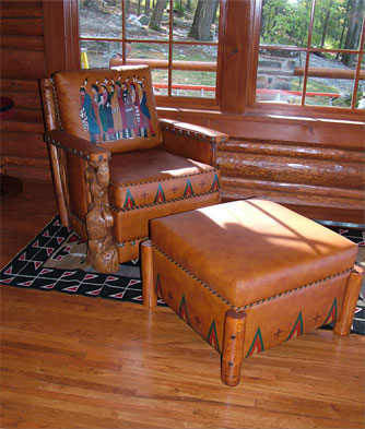 Leather Ledger Chair & Ottoman